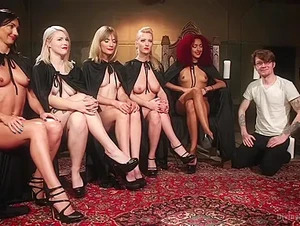 The Secret Femdom Society of Prostate Milking. with Ella Nova, Cherry Torn and Daisy Ducati