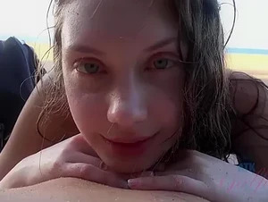 Elena Koshka in Elena pees on the beach and sucks your cock too