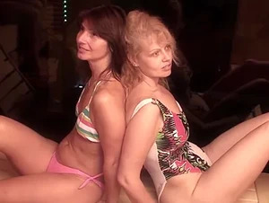 Mature ladies relaxing in an all female sauna