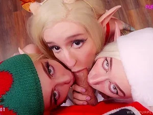 Santa’s Helpers help Cum Purple Bitch Teen AliceBong Sia Siberia 4some